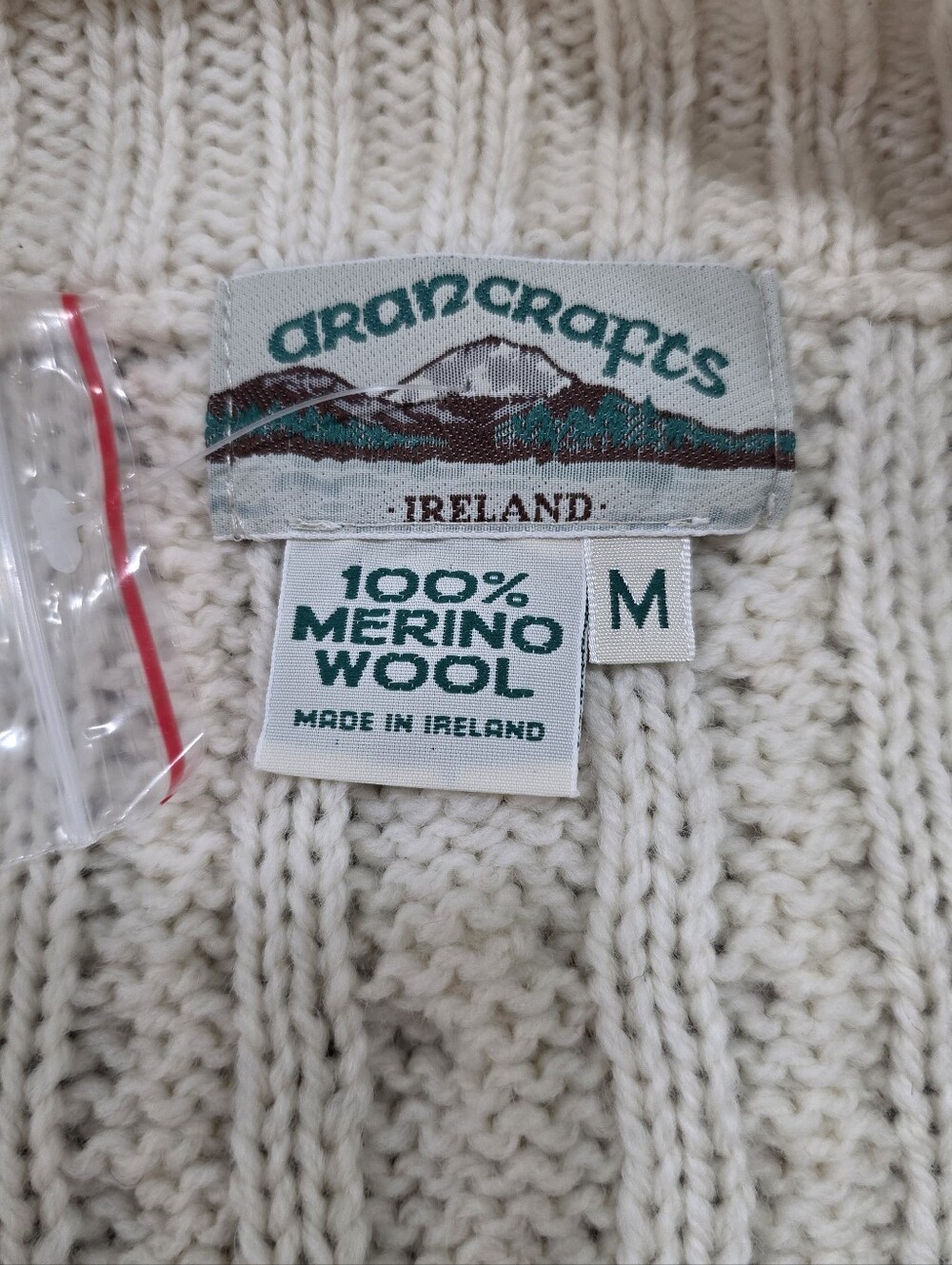 Aran Crafts Ireland 100% Merino Wool Full Zip Cable Knit Cardigan Sweater - Picture 7 of 8